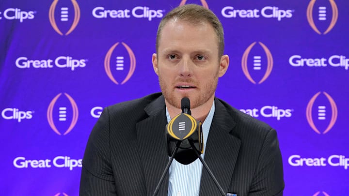 ESPN analyst Greg McElroy talks to the media during media day before the College Football Playoff national championship game ESPN analyst Greg McElroy talks to the media during media day before the College Football Playoff national championship game
