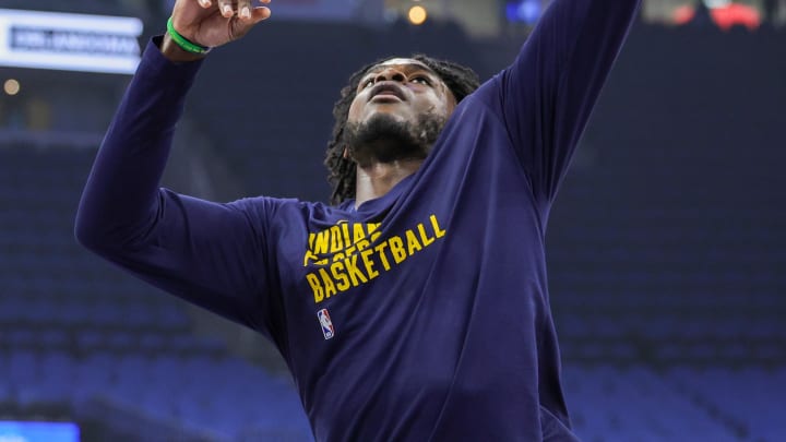 Mar 10, 2024; Orlando, Florida, USA; Indiana Pacers forward Jarace Walker (5) warms up before the game against the Orlando Magic at KIA Center. Mandatory Credit: Mike Watters-USA TODAY Sports Mar 10, 2024; Orlando, Florida, USA; Indiana Pacers forward Jarace Walker (5) warms up before the game against the Orlando Magic at KIA Center. Mandatory Credit: Mike Watters-USA TODAY Sports