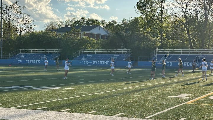 The Wyoming girls lacrosse team (OH) competes against Ursuline Academy on Thursday, April 16. The Cowboys won, 19-13.
