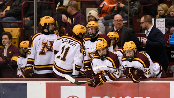 Former St. Cloud State coach Bob Motzko faces off with the Huskies for the first time as head coach of Minnesota Sunday, Dec. 29, 2019, at 3M Arena at Mariucci in Minneapolis. 