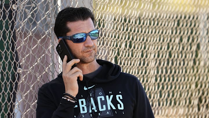 Arizona Diamondbacks general manager Mike Hazen during spring training workouts at Salt River Fields at Talking Stick near Scottsdale on Feb. 20, 2024. Arizona Diamondbacks general manager Mike Hazen during spring training workouts at Salt River Fields at Talking Stick near Scottsdale on Feb. 20, 2024.