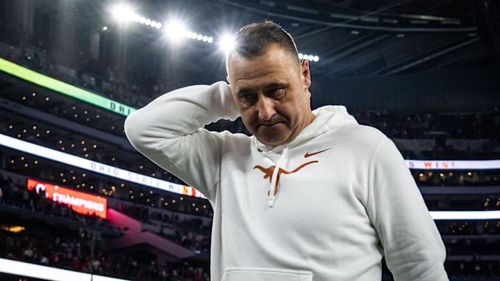 Texas Longhorns head coach Steve Sarkisian after his team's loss to Ohio State Buckeyes at the 2025 Cotton Bowl, Jan. 10, 2025 at AT&T Stadium in Arlington, Texas.