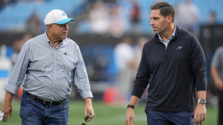 Carolina Panthers team owner David Tepper and General Manager Dan Morgan.