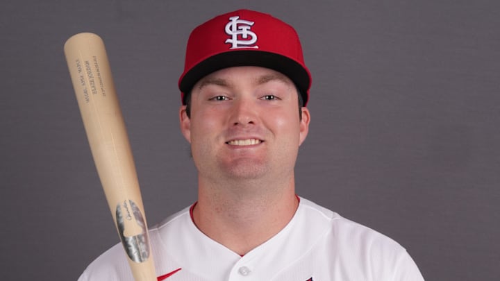 Feb 17, 2026; Jupiter, FL, USA;  St. Louis Cardinals infielder Blaze Jordan (84). Mandatory Credit: Jim Rassol-Imagn Images