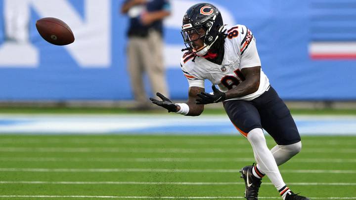 Zavion Thomas makes a catch against the Tennessee Titans in Saturday's 24-15 Bears win. Zavion Thomas makes a catch against the Tennessee Titans in Saturday's 24-15 Bears win.