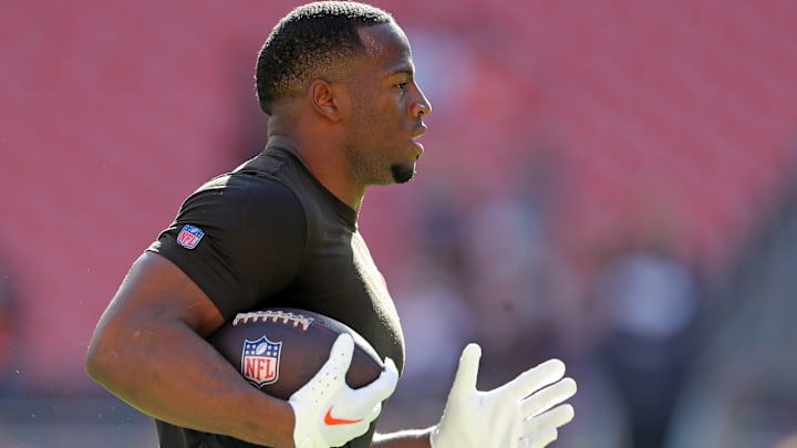 Nick Chubb during warmups to face the Cincinnati Bengals. Will be be coming to the NFC North soon, and if so where? Nick Chubb during warmups to face the Cincinnati Bengals. Will be be coming to the NFC North soon, and if so where?
