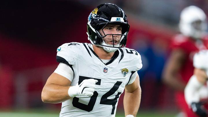 Nov 23, 2025; Glendale, Arizona, USA; Jacksonville Jaguars linebacker Jack Kiser (54) against the Arizona Cardinals at State Farm Stadium. Mandatory Credit: Mark J. Rebilas-Imagn Images Nov 23, 2025; Glendale, Arizona, USA; Jacksonville Jaguars linebacker Jack Kiser (54) against the Arizona Cardinals at State Farm Stadium. Mandatory Credit: Mark J. Rebilas-Imagn Images