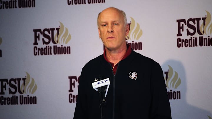 FSU tight ends coach Chris Thomsen at the FSU National Signing Day Party on Feb. 5, 2020.

Img 4521