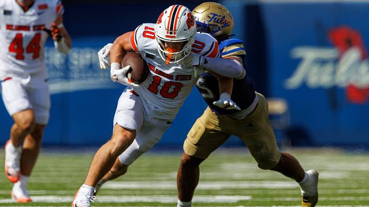 Oklahoma State Cowboys wide receiver Wyatt Young. Oklahoma State Cowboys wide receiver Wyatt Young.