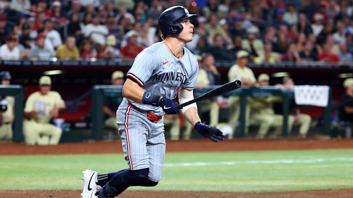 Jun 25, 2024; Phoenix, Arizona, USA; Minnesota Twins outfielder Max Kepler against the Arizona Diamondbacks at Chase Field. Jun 25, 2024; Phoenix, Arizona, USA; Minnesota Twins outfielder Max Kepler against the Arizona Diamondbacks at Chase Field.