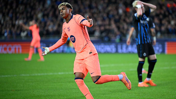 Lamine Yamal a inscrit un but magnifique face au Club Brugge.