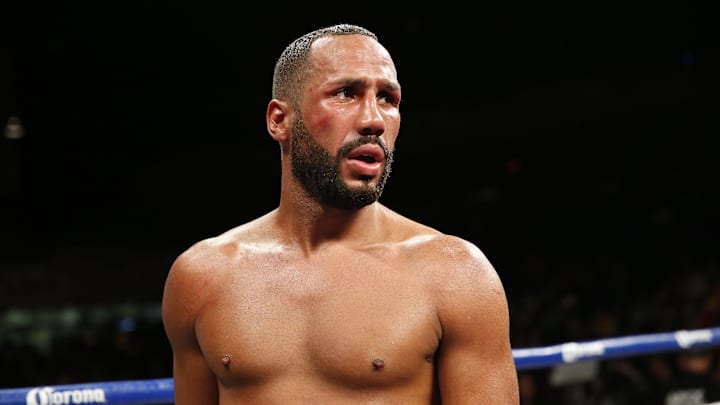 Apr 30, 2016; Washington, DC, USA; James Degale (black trunks) looks on after fighting Rogelio Medina (not pictured) during the DC Double Header boxing match at DC Armory. Mandatory Credit: Amber Searls-Imagn Images Apr 30, 2016; Washington, DC, USA; James Degale (black trunks) looks on after fighting Rogelio Medina (not pictured) during the DC Double Header boxing match at DC Armory. Mandatory Credit: Amber Searls-Imagn Images