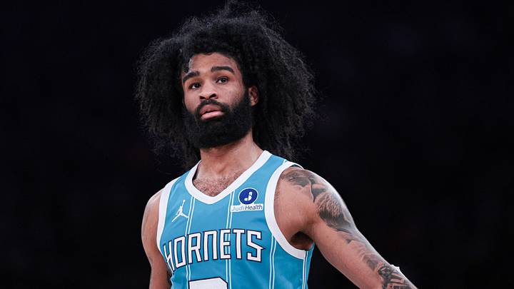 Apr 12, 2026; New York, New York, USA; Charlotte Hornets guard Coby White (3) in action against the New York Knicks during the first half at Madison Square Garden. Mandatory Credit: Vincent Carchietta-Imagn Images Apr 12, 2026; New York, New York, USA; Charlotte Hornets guard Coby White (3) in action against the New York Knicks during the first half at Madison Square Garden. Mandatory Credit: Vincent Carchietta-Imagn Images
