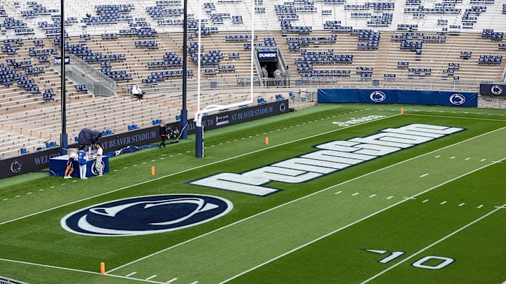 A general view of the Beaver Stadium end zone before a game between the Northwestern Wildcats and the Penn State Nittany Lions. 