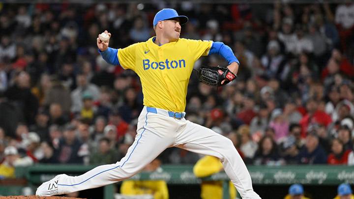 Boston Red Sox relief pitcher Josh Winckowski pitches against the Chicago White Sox during the eighth inning of an April 2025 game at Fenway Park. Eric Canha-Imagn Images