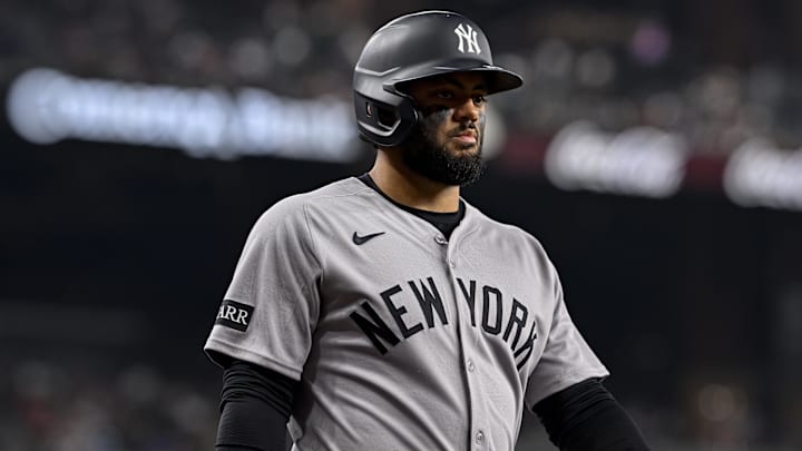 New York Yankees left fielder Jasson Dominguez. New York Yankees left fielder Jasson Dominguez.