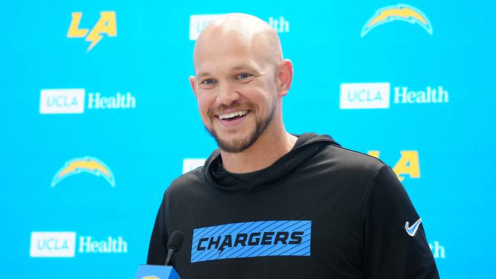 Jun 17, 2026; El Segundo, CA, USA; Los Angeles Chargers defensive coordinator Chris O'Leary at press conference during minicamp at The Bolt. Mandatory Credit: Kirby Lee-Imagn Images