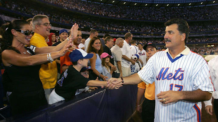 Keith Hernandez greets Mets fans of all ages as the Mets celebrated the 20th anniversary of their 1986 World Series win in 2006 at Shea Stadium.