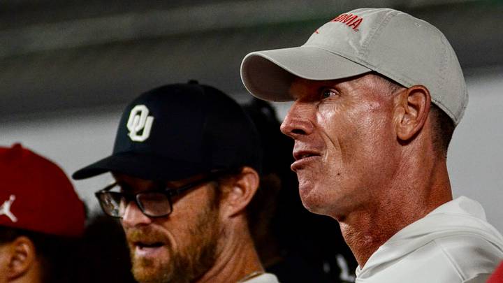 Oklahoma coach Brent Venables looks on during one of OU's elite prospect camps. Oklahoma coach Brent Venables looks on during one of OU's elite prospect camps.