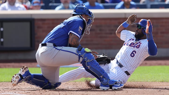 Salvador Perez suffered an injury and was forced to leave Sunday's game in the fourth inning