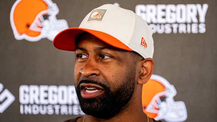 Cleveland Browns general manager Andrew Berry speaks to the media during the second day of training camp, July 30, 2026, in Berea, Ohio. Cleveland Browns general manager Andrew Berry speaks to the media during the second day of training camp, July 30, 2026, in Berea, Ohio.