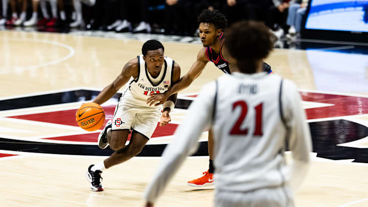 San Diego State Aztecs guard BJ Davis (10). San Diego State Aztecs guard BJ Davis (10).