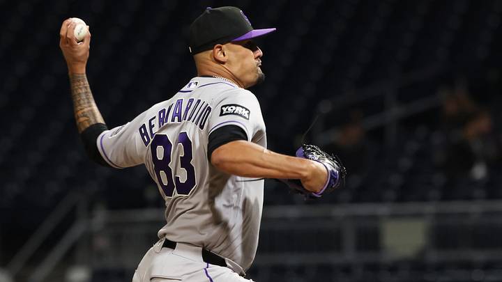 May 13, 2026; Pittsburgh, Pennsylvania, USA; Colorado Rockies relief pitcher Brennan Bernardino (83) pitches against the Pittsburgh Pirates during the ninth inning at PNC Park. Mandatory Credit: Charles LeClaire-Imagn Images May 13, 2026; Pittsburgh, Pennsylvania, USA; Colorado Rockies relief pitcher Brennan Bernardino (83) pitches against the Pittsburgh Pirates during the ninth inning at PNC Park. Mandatory Credit: Charles LeClaire-Imagn Images