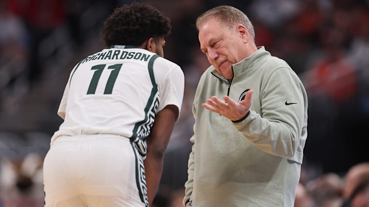 Michigan State G Jase Richardson and HC Tom Izzo