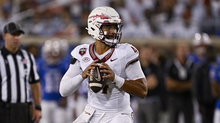 Florida State Seminoles quarterback DJ Uiagalelei on Sep 28, 2024.