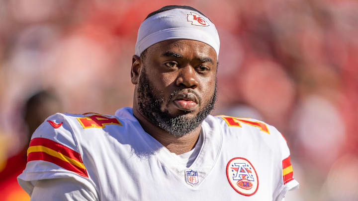October 23, 2022; Santa Clara, California, USA; Kansas City Chiefs offensive tackle Geron Christian