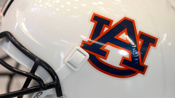 July 15, 2025; Atlanta, GA, USA; An Auburn football helmet is on display during SEC Media Days at the College Football Hall of Fame in Atlanta. July 15, 2025; Atlanta, GA, USA; An Auburn football helmet is on display during SEC Media Days at the College Football Hall of Fame in Atlanta.