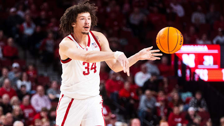 Former Husky Braxton Meah (34) passes the ball during a December game for Nebraska. 