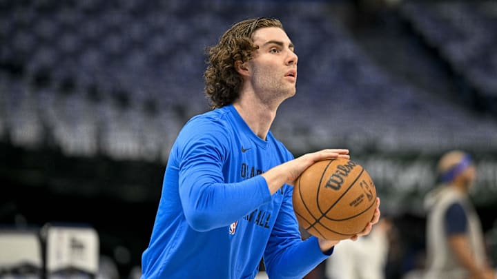 May 13, 2024; Dallas, Texas, USA; Oklahoma City Thunder guard Josh Giddey (3) warms up before the game between the Dallas Mavericks and the Oklahoma City Thunder in game four of the second round for the 2024 NBA playoffs at American Airlines Center. Mandatory Credit: Jerome Miron-Imagn Images May 13, 2024; Dallas, Texas, USA; Oklahoma City Thunder guard Josh Giddey (3) warms up before the game between the Dallas Mavericks and the Oklahoma City Thunder in game four of the second round for the 2024 NBA playoffs at American Airlines Center. Mandatory Credit: Jerome Miron-Imagn Images