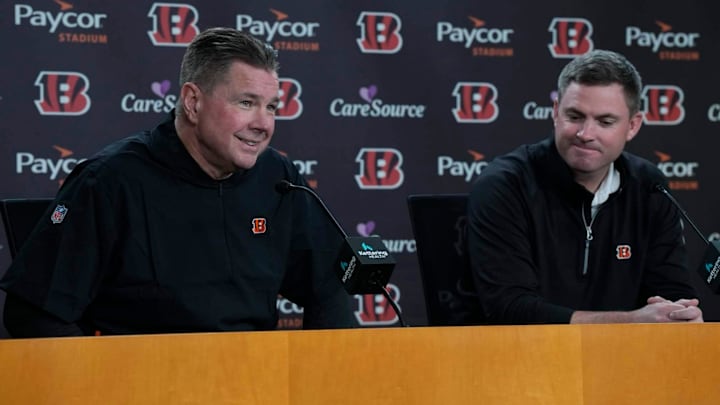 Cincinnati Bengals head coach Zac Taylor introduced new defensive coordinator Al Golden at Paycor Stadium on Jan. 27, 2025. Cincinnati Bengals head coach Zac Taylor introduced new defensive coordinator Al Golden at Paycor Stadium on Jan. 27, 2025.