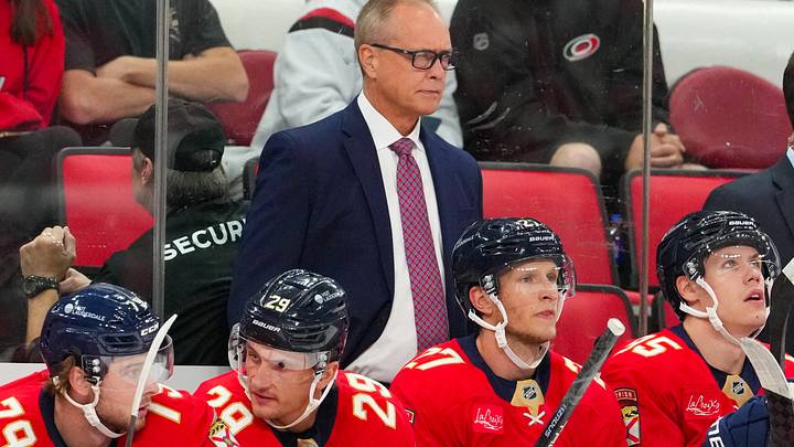 Sep 22, 2026; Raleigh, North Carolina, USA; Florida Panthers head coach Paul Maurice looks on against the Carolina Hurricanes during the first period at Lenovo Center. Mandatory Credit: James Guillory-Imagn Images Sep 22, 2026; Raleigh, North Carolina, USA; Florida Panthers head coach Paul Maurice looks on against the Carolina Hurricanes during the first period at Lenovo Center. Mandatory Credit: James Guillory-Imagn Images