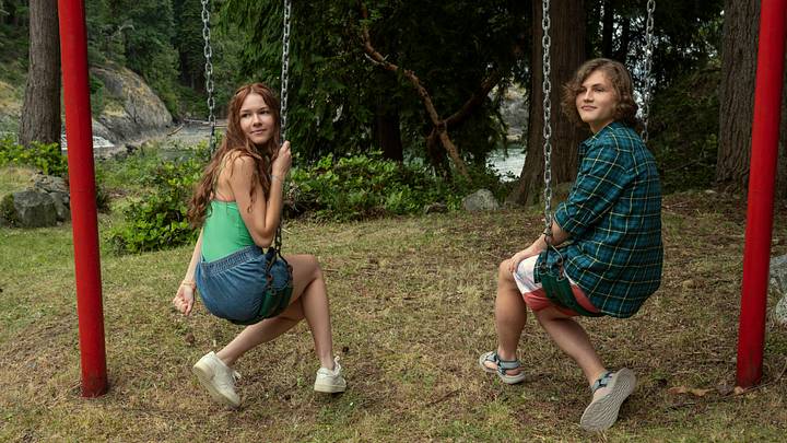Juliette Hawk as Young Percy, Blue Clarke as Young Samr in Every Year After. Image courtesy Cate Cameron/Prime Juliette Hawk as Young Percy, Blue Clarke as Young Samr in Every Year After. Image courtesy Cate Cameron/Prime