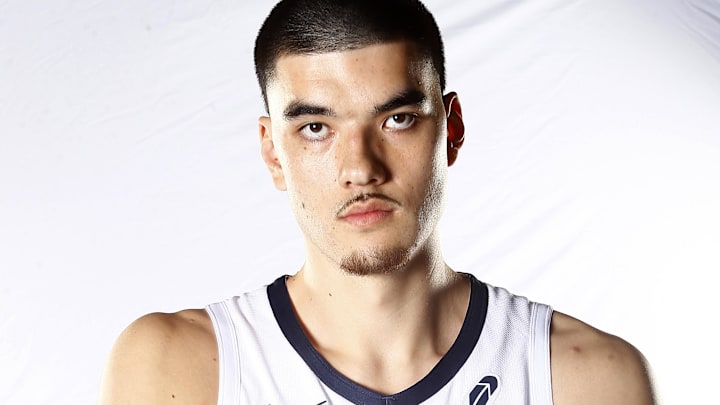 Sep 30, 2024; Memphis, TN, USA; Memphis Grizzlies center Zach Edey (14) during media day at FedEx Forum. Mandatory Credit: Petre Thomas-Imagn Images