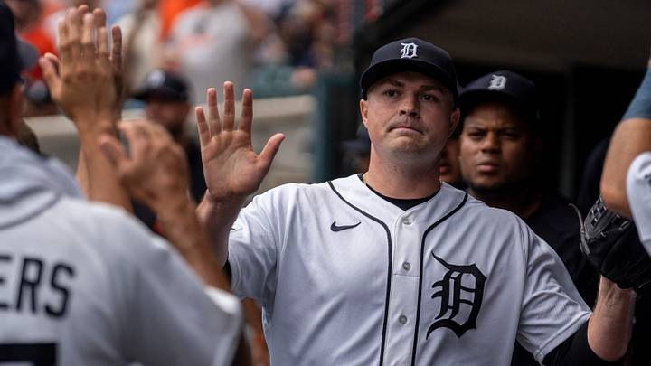 Detroit Tigers starting pitcher Tarik Skubal (29) celebrates in the dugout with his teammates after pitching his last inning against the Baltimore Orioles at Comerica Park in Detroit on Wednesday, July 29, 2026. Detroit Tigers starting pitcher Tarik Skubal (29) celebrates in the dugout with his teammates after pitching his last inning against the Baltimore Orioles at Comerica Park in Detroit on Wednesday, July 29, 2026.
