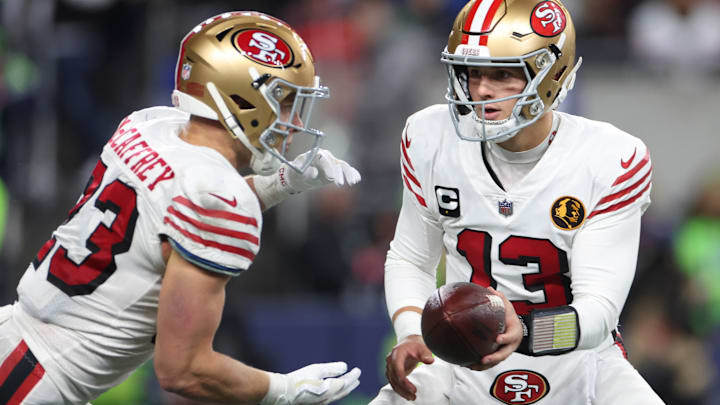 Brock Purdy, Christian McCaffrey, 49ers