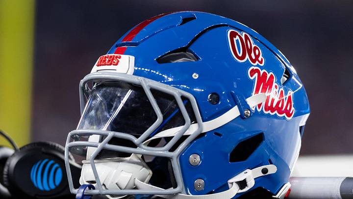 Ole Miss Rebels helmet during the 2026 Fiesta Bowl and semifinal game of the College Football Playoff at State Farm Stadium. Ole Miss Rebels helmet during the 2026 Fiesta Bowl and semifinal game of the College Football Playoff at State Farm Stadium.