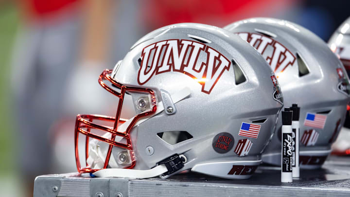 Detailed view of a UNLV Rebels helmet during the Guaranteed Rate Bowl at Chase Field. 
