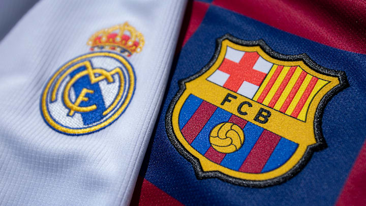 The FC Barcelona and Real Madrid Club Badges