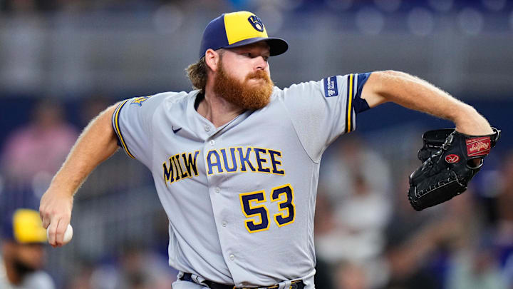 Milwaukee Brewers starting pitcher Brandon Woodruff