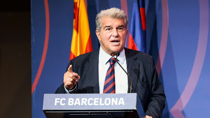 Joan Laporta Press Conference In Barcelona
