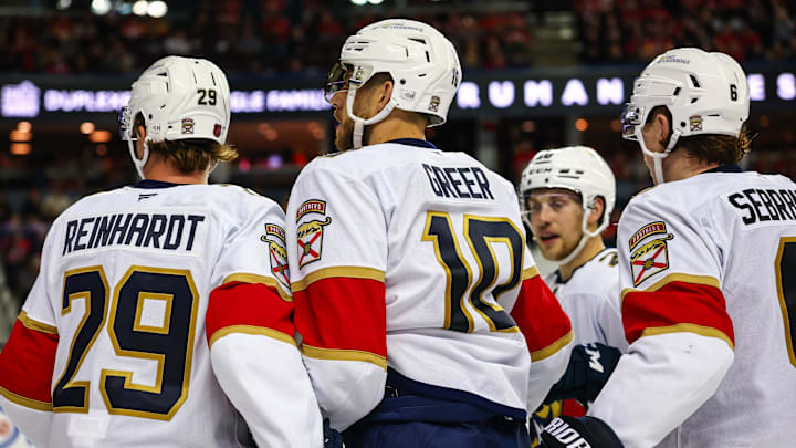 Florida Panthers left wing A.J. Greer (10): Sergei Belski-Imagn Images Florida Panthers left wing A.J. Greer (10): Sergei Belski-Imagn Images