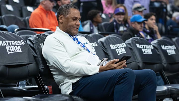 November 20, 2022; Sacramento, California, USA; Detroit Pistons general manager Troy Weaver before the game against the Sacramento Kings at Golden 1 Center. Mandatory Credit: Kyle Terada-Imagn Images