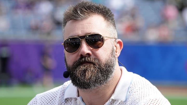 Jason Kelce on the ESPN postseason countdown set.