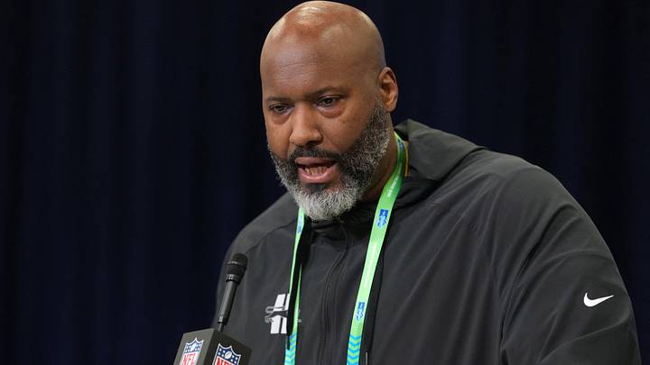 Feb 24, 2026; Indianapolis, IN, USA; Detroit Lions general manager Brad Holmes speaks at the NFL Scouting Combine at the Indiana Convention Center. Mandatory Credit: Kirby Lee-Imagn Images Feb 24, 2026; Indianapolis, IN, USA; Detroit Lions general manager Brad Holmes speaks at the NFL Scouting Combine at the Indiana Convention Center. Mandatory Credit: Kirby Lee-Imagn Images