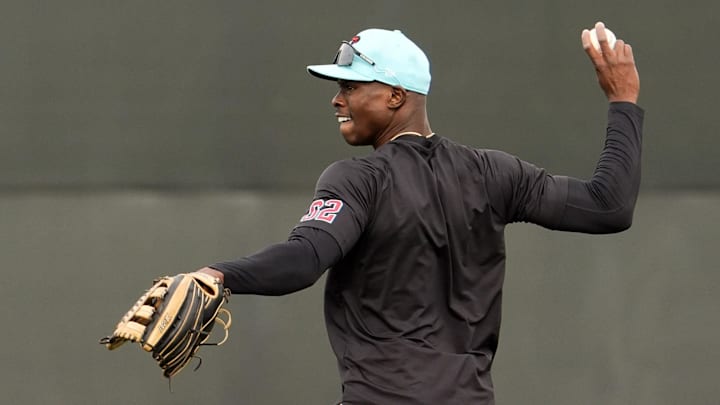 Arizona Diamondbacks outfielder Kristian Robinson during spring training workouts at Salt River Fields at Talking Stick on Feb 17, 2025, in Scottsdale.