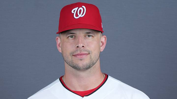Feb 20, 2026; Palm Beach County, FL, USA; Washington Nationals catcher Riley Adams (15) poses for a portrait during photo day at CACTI Park of the Palm Beaches. Mandatory Credit: Jim Rassol-Imagn Images Feb 20, 2026; Palm Beach County, FL, USA; Washington Nationals catcher Riley Adams (15) poses for a portrait during photo day at CACTI Park of the Palm Beaches. Mandatory Credit: Jim Rassol-Imagn Images